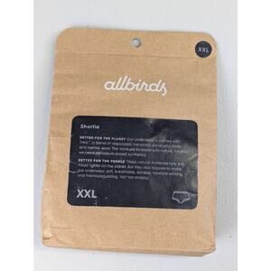 NWT allbirds Shortie Underwear Panties Womens XXL Black Wool Blend Sustainable